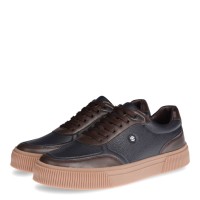 Ανδρικά sneakers ROBINSON μπλε με λεπτομέρειες καφέ