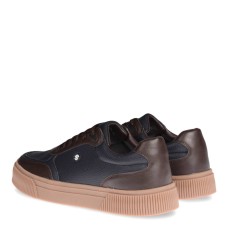 Ανδρικά sneakers ROBINSON μπλε με λεπτομέρειες καφέ