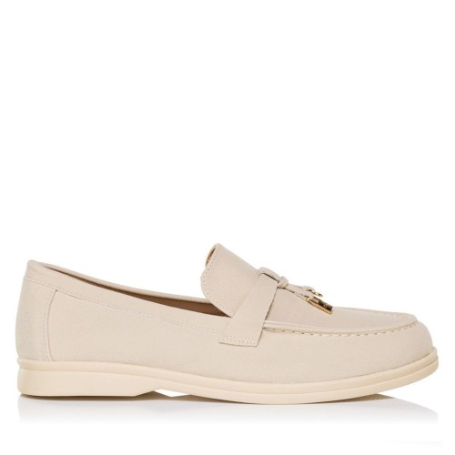 Γυναικεία loafers SEVEN μπεζ σουέτ