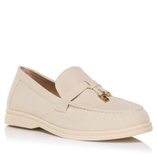 Γυναικεία loafers SEVEN μπεζ σουέτ