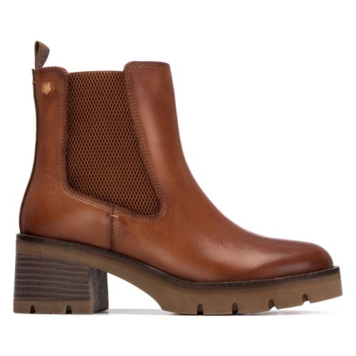 Γυναικεία δερμάτινα μποτάκια chelsea CARMELA ταμπά