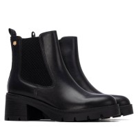 Γυναικεία δερμάτινα μποτάκια chelsea CARMELA μαύρο