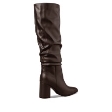 Γυναικείες  μυτερές μπότες με σούρες ENVIE καφέ