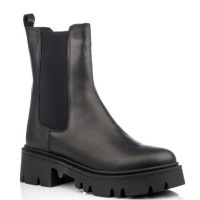 Γυναικεία δερμάτινα μποτάκια chelsea MAGO μαύρο