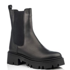 Γυναικεία δερμάτινα μποτάκια chelsea MAGO μαύρο