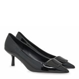 Γυναικείες γόβες SEVEN μαύρο λουστρίν