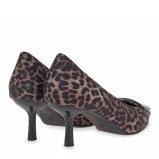 Γυναικείες γόβες SEVEN σατέν λεοπάρ