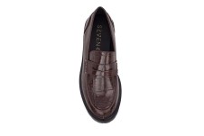 Γυναικεία loafers κροκό SEVEN καφέ