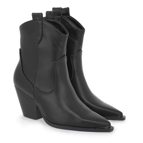 Γυναικεία μποτάκια western SEVEN by Tsakiris Mallas μαύρο