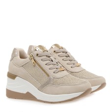 Γυναικεία sneakers SEVEN μπεζ glitter