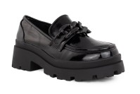 Women shiny loafers SEVEN black