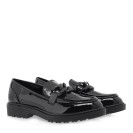 Women shiny loafers SEVEN black croco