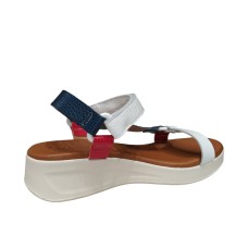 Women's velcro sandals SPARTANAS blue white red