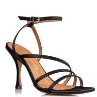 Women's satin sandals ENVIE black