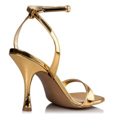 Women's mirror ankle wrap sandals ENVIE gold