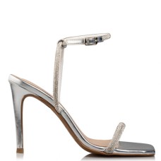 Women's strass sandals ENVIE silver