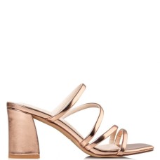 Women's block heels mules ENVIE pink gold