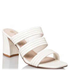 Women's block heels mules ENVIE white