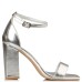 Women's block heel sandals silver